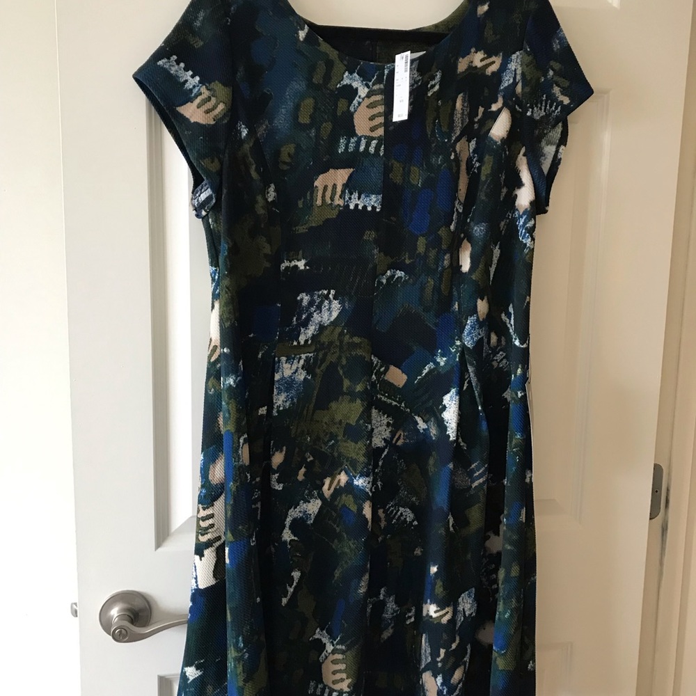 Multi Colored Fit and Flare Dress